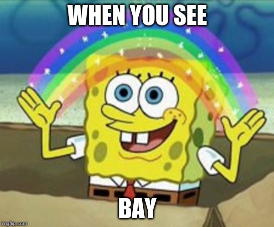 Sponge Bob | WHEN YOU SEE; BAY | image tagged in sponge bob | made w/ Imgflip meme maker