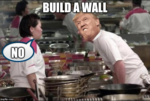 Angry Chef Gordon Ramsay Meme | BUILD A WALL; NO | image tagged in memes,angry chef gordon ramsay | made w/ Imgflip meme maker