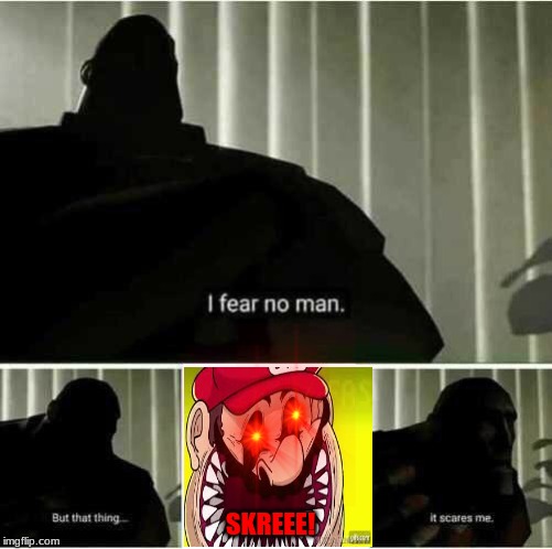 I fear no man | SKREEE! | image tagged in i fear no man | made w/ Imgflip meme maker