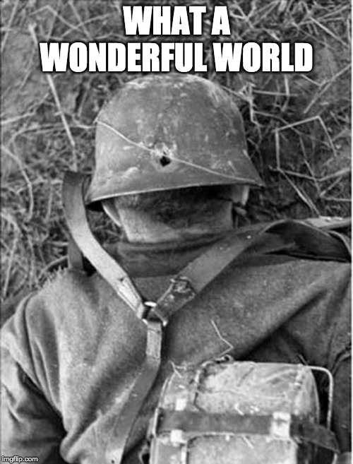 Dead Nazi German WWII WW2 | WHAT A WONDERFUL WORLD | image tagged in dead nazi german wwii ww2 | made w/ Imgflip meme maker