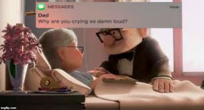 Watching up upstairs and dad be down stairs | image tagged in what are you crying so loud,dad,up movie,sad | made w/ Imgflip meme maker