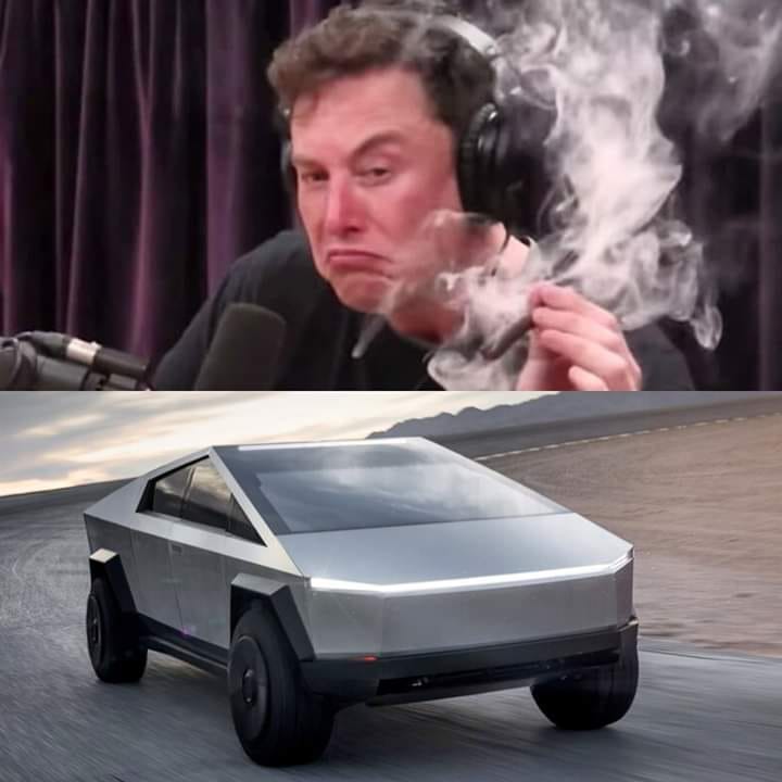 High Quality Elon Weed Cypertruck Blank Meme Template