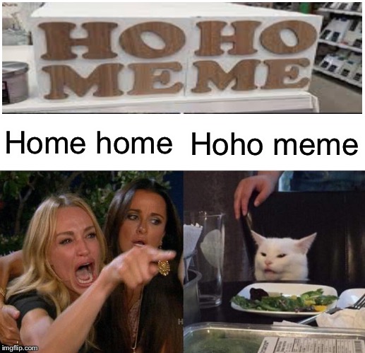 Woman Yelling At Cat Meme | Home home; Hoho meme | image tagged in memes,woman yelling at cat | made w/ Imgflip meme maker