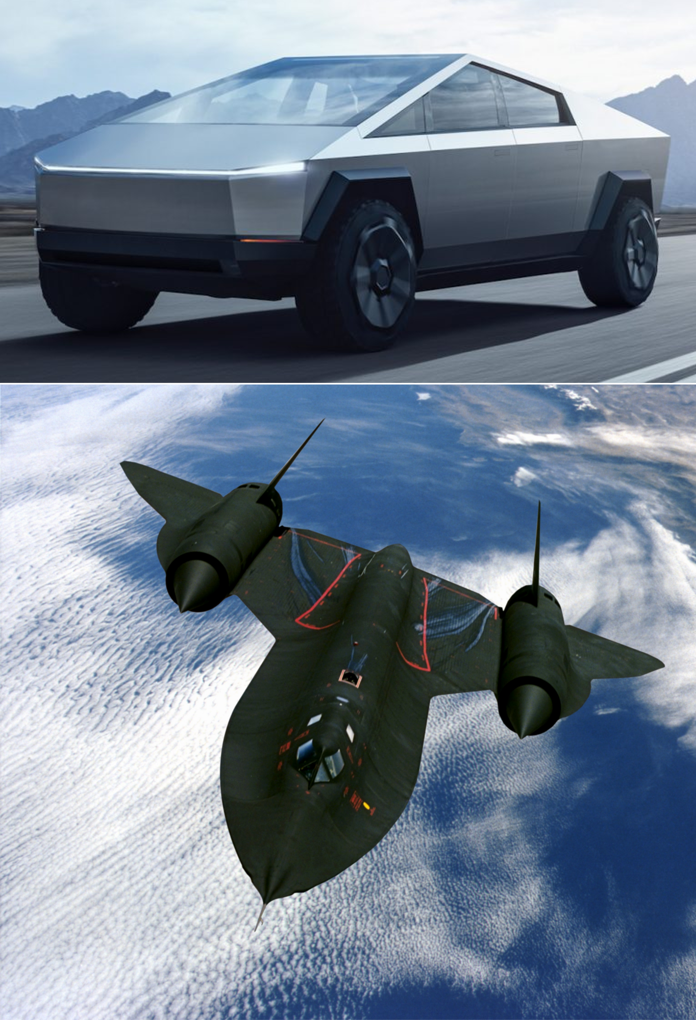 Tesla Truck versus SR-71 Blank Meme Template