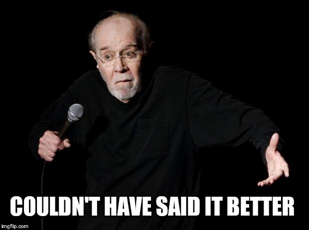 George Carlin | COULDN'T HAVE SAID IT BETTER | image tagged in george carlin | made w/ Imgflip meme maker