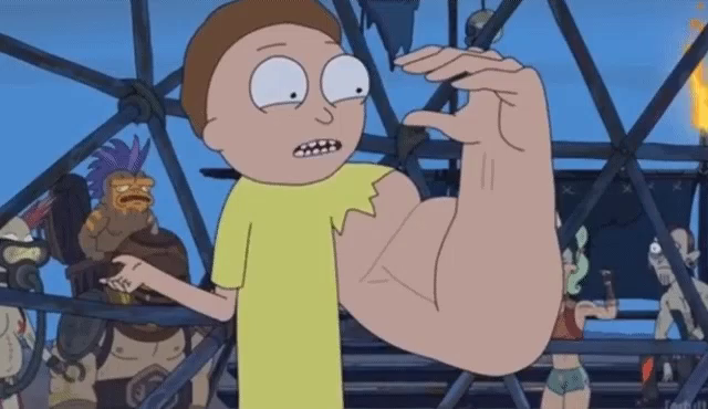 High Quality Strong Arm Morty Blank Meme Template