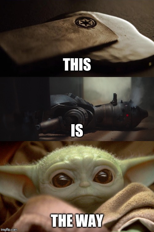 THIS; IS; THE WAY | image tagged in the mandalorian,baby yoda,star wars,disney | made w/ Imgflip meme maker
