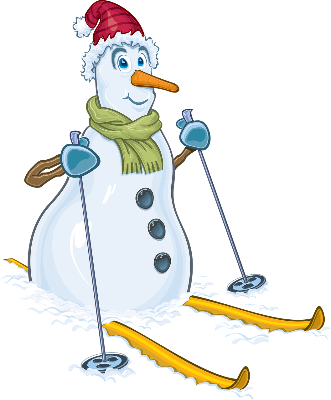 Snowman on Skis Blank Meme Template