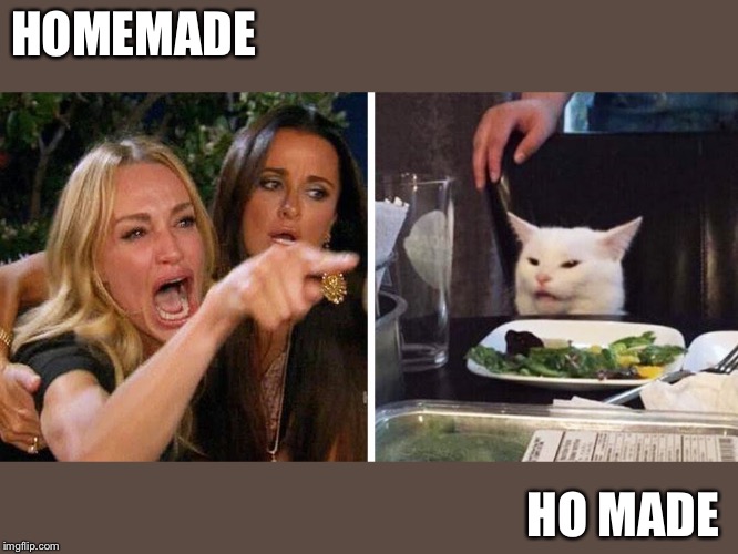 Smudge the cat | HOMEMADE; HO MADE | image tagged in smudge the cat | made w/ Imgflip meme maker