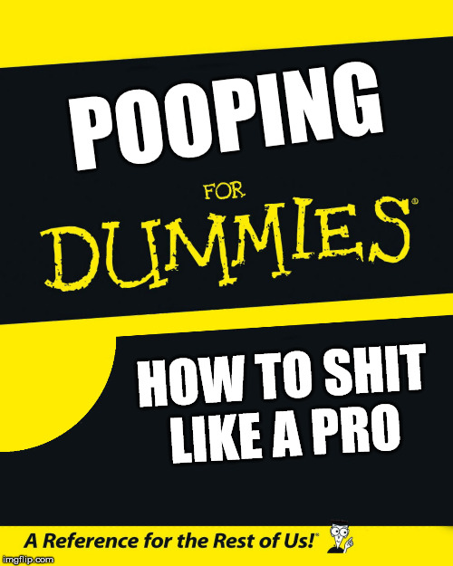 For Dummies | POOPING; HOW TO SHIT LIKE A PRO | image tagged in for dummies | made w/ Imgflip meme maker