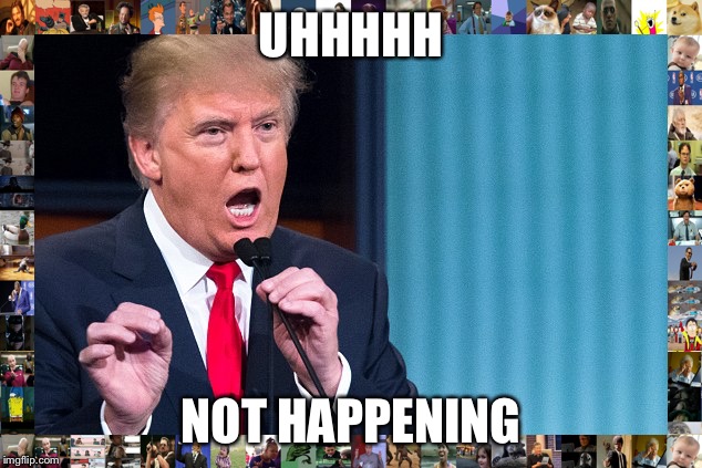 Donald Trump "Umm.. No" | UHHHHH NOT HAPPENING | image tagged in donald trump umm no | made w/ Imgflip meme maker