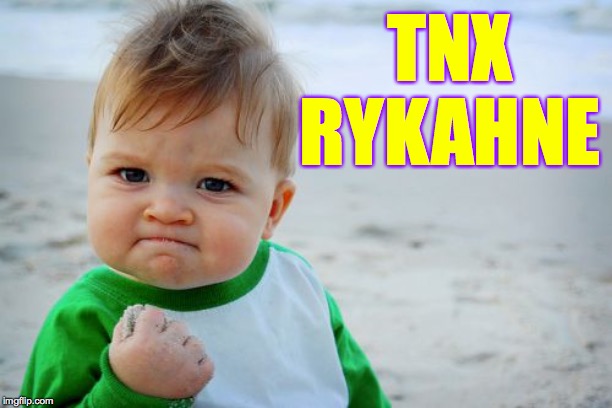 Success Kid Original Meme | TNX RYKAHNE | image tagged in memes,success kid original | made w/ Imgflip meme maker