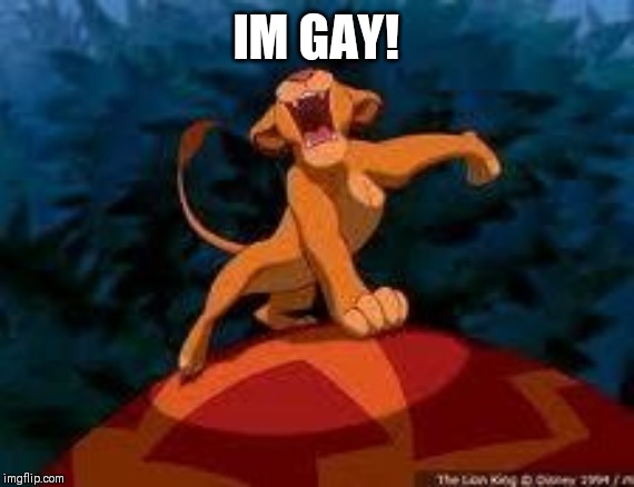 i just can't wait to be king | IM GAY! | image tagged in i just can't wait to be king | made w/ Imgflip meme maker
