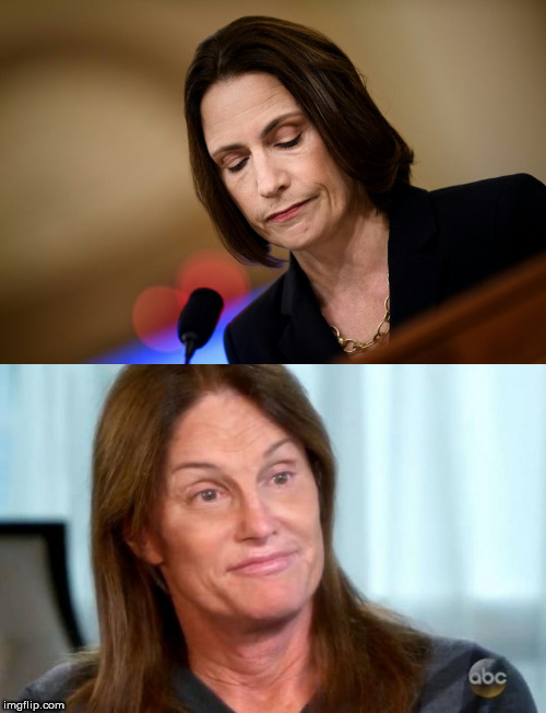 image tagged in bruce jenner,fiona hill | made w/ Imgflip meme maker