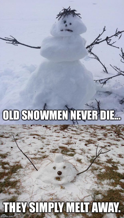 If General McArthur Was a Snowman | image tagged in mcarthur,farewell address,snowmen,melt away | made w/ Imgflip meme maker