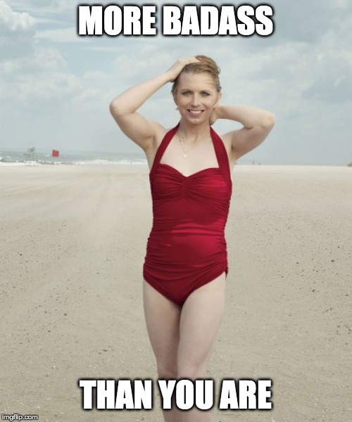 Chelsea Manning Bathing Suit | MORE BADASS THAN YOU ARE | image tagged in chelsea manning bathing suit | made w/ Imgflip meme maker