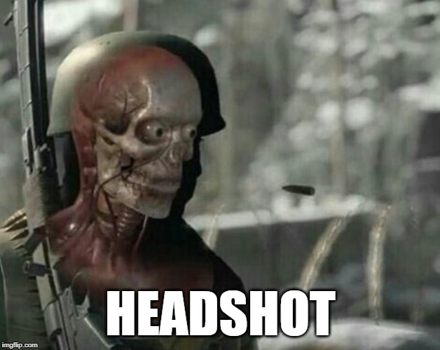 Sniper Elite Headshot | HEADSHOT | image tagged in sniper elite headshot | made w/ Imgflip meme maker