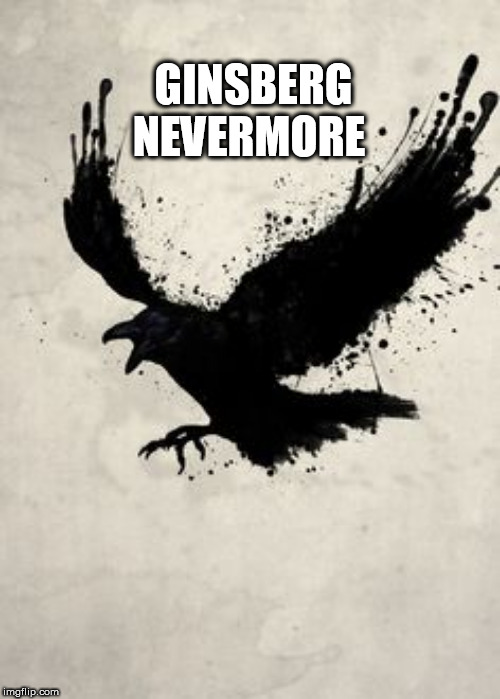 raven | GINSBERG NEVERMORE | image tagged in raven | made w/ Imgflip meme maker