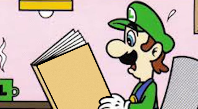 Luigi reading a good book Blank Meme Template