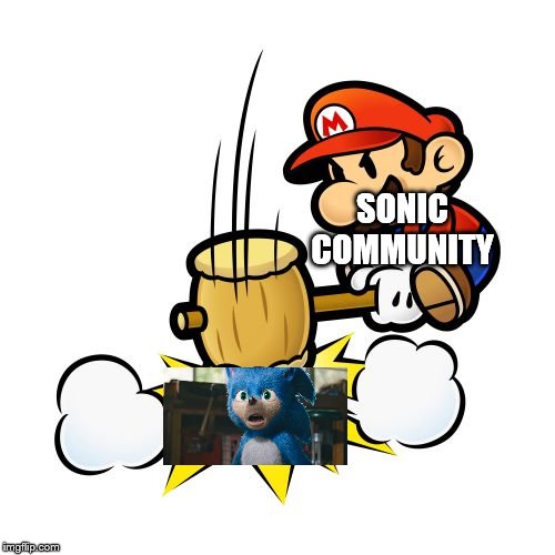 Mario Hammer Smash | SONIC COMMUNITY | image tagged in memes,mario hammer smash | made w/ Imgflip meme maker