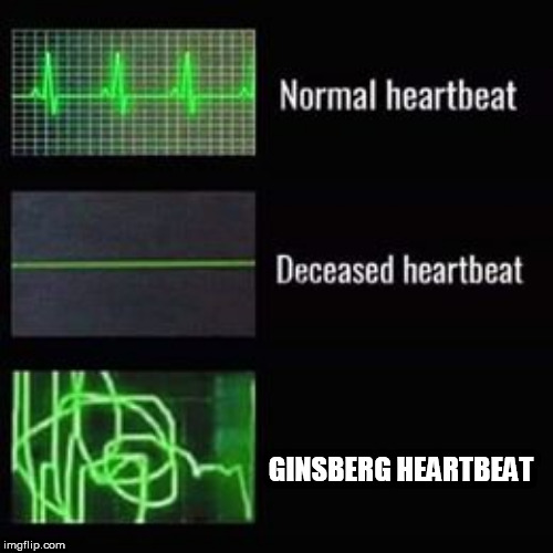 heartbeat rate | GINSBERG HEARTBEAT | image tagged in heartbeat rate | made w/ Imgflip meme maker