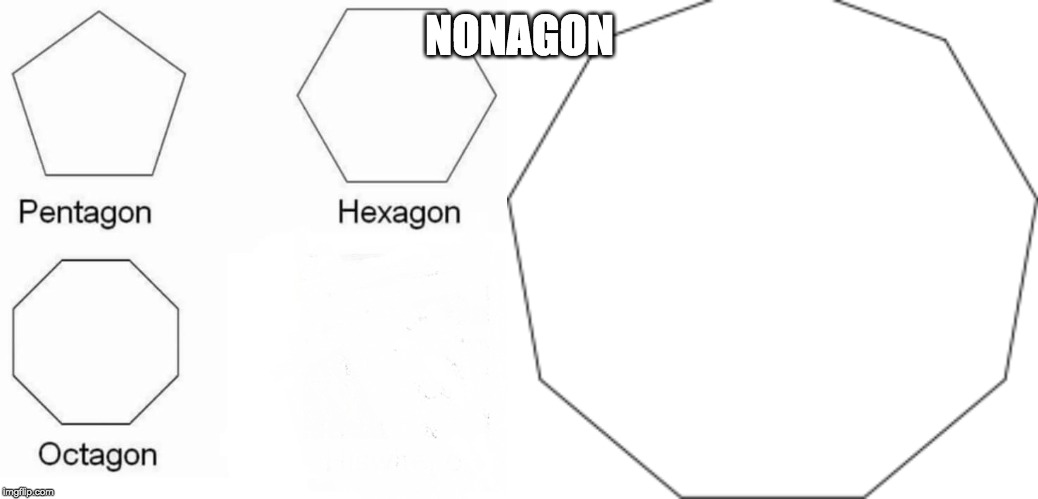 NONAGON | image tagged in memes,pentagon hexagon octagon | made w/ Imgflip meme maker