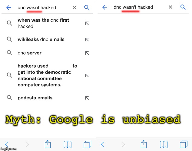 If everything you saw was a lie, how would you know the truth? | ____; ____; Myth: Google is unbiased | image tagged in wikileaks | made w/ Imgflip meme maker