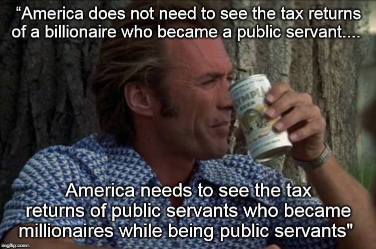 tax returns? | image tagged in clint eastwood,tax returns,congress needs scrutiny | made w/ Imgflip meme maker