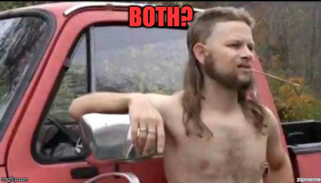 almost politically correct redneck | BOTH? | image tagged in almost politically correct redneck | made w/ Imgflip meme maker
