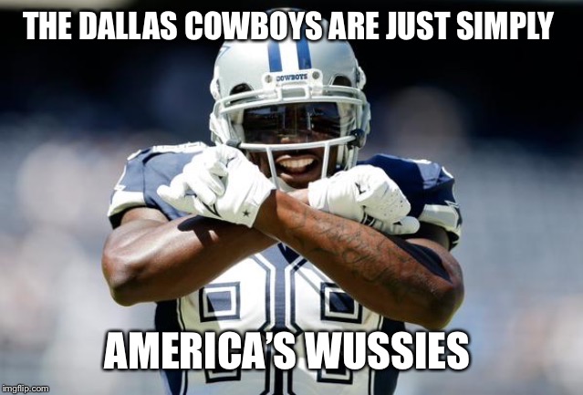 The dallas cowboys are simply americas team | THE DALLAS COWBOYS ARE JUST SIMPLY; AMERICA’S WUSSIES | image tagged in the dallas cowboys are simply americas team | made w/ Imgflip meme maker
