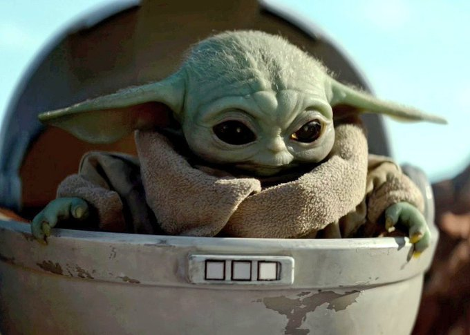 baby yoda looking down Blank Meme Template