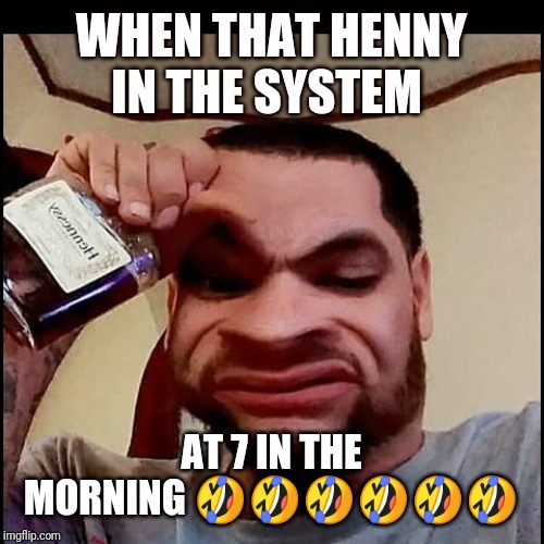 Henny Nights | WHEN THAT HENNY
IN THE SYSTEM; AT 7 IN THE MORNING 🤣🤣🤣🤣🤣🤣 | image tagged in henny nights | made w/ Imgflip meme maker