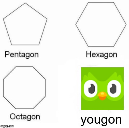 Pentagon Hexagon Octagon | yougon | image tagged in memes,pentagon hexagon octagon | made w/ Imgflip meme maker