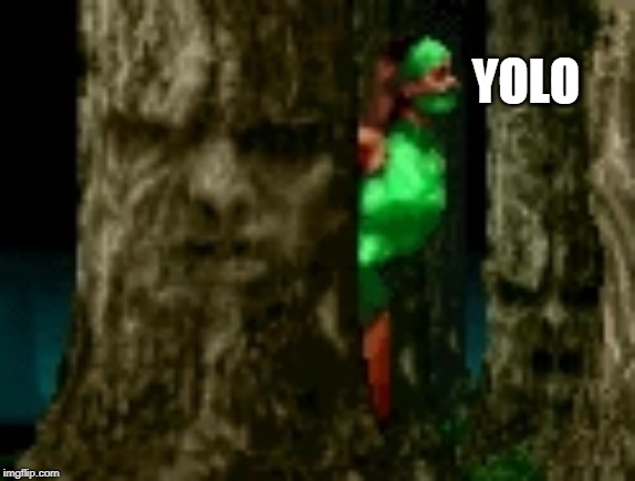 YOLO | image tagged in jade,yolo,tree,forest,mortal kombat | made w/ Imgflip meme maker