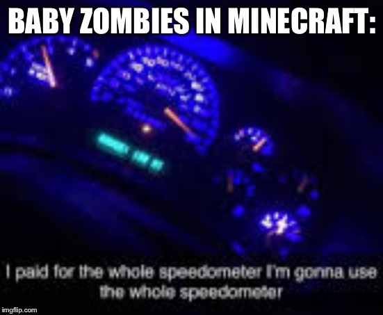 I paid for the whole speedometer | BABY ZOMBIES IN MINECRAFT: | image tagged in i paid for the whole speedometer | made w/ Imgflip meme maker