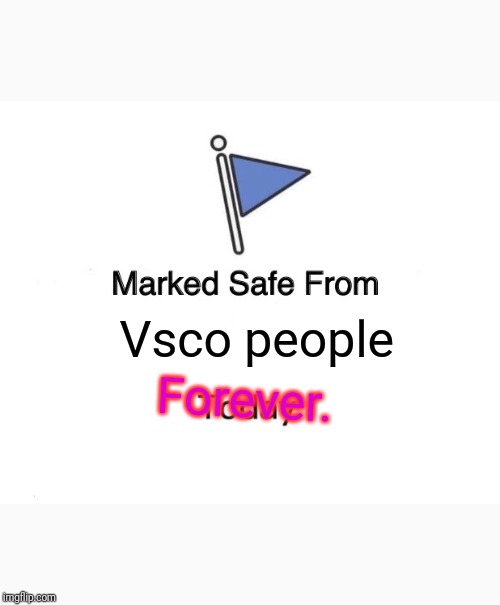Marked Safe From Meme | Vsco people; Forever. | image tagged in memes,marked safe from | made w/ Imgflip meme maker