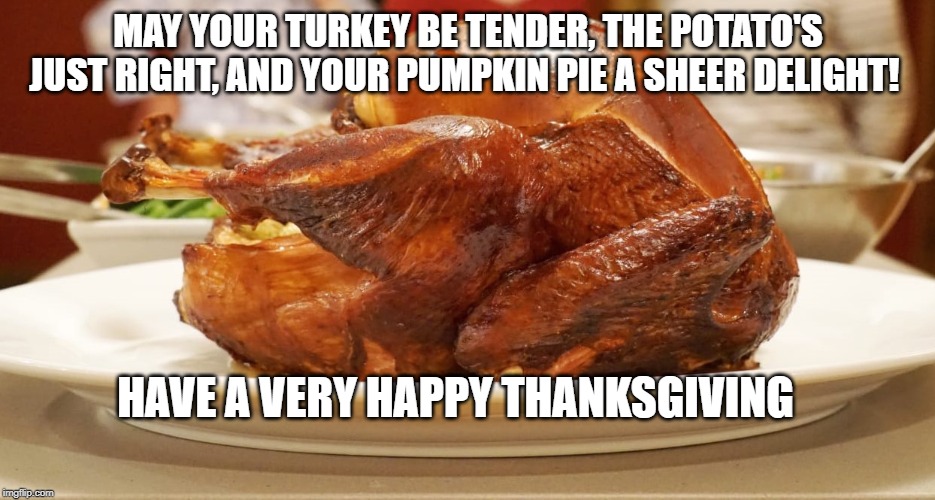 Happy Thanksgiving | MAY YOUR TURKEY BE TENDER, THE POTATO'S JUST RIGHT, AND YOUR PUMPKIN PIE A SHEER DELIGHT! HAVE A VERY HAPPY THANKSGIVING | image tagged in u r home realty,lisa payne,david griswold,nj,turkey | made w/ Imgflip meme maker