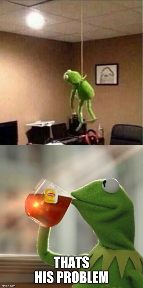 THATS HIS PROBLEM | image tagged in memes,but thats none of my business,hanging kermit | made w/ Imgflip meme maker
