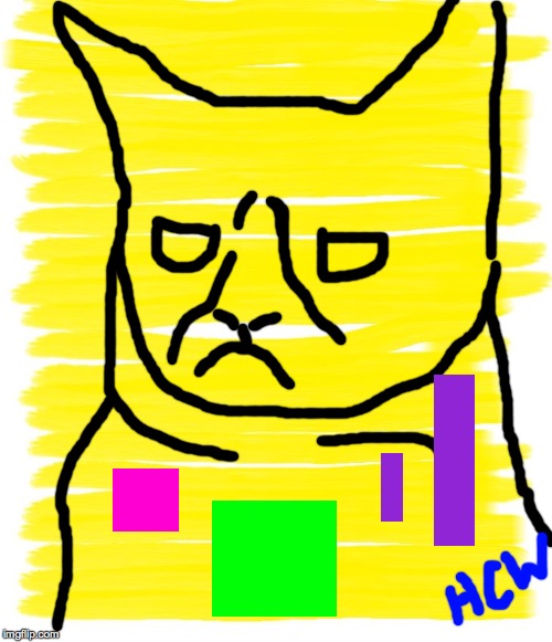 Cool cat  ( : | image tagged in drawn memes,grumpy cat,channeling dubya | made w/ Imgflip meme maker