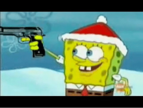 High Quality SpongeBob with a Pistol Blank Meme Template