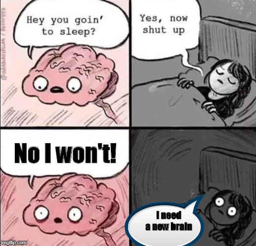 waking up brain | No I won't! I need a new brain | image tagged in waking up brain | made w/ Imgflip meme maker