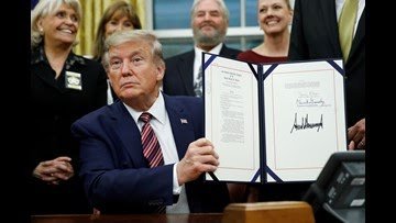 High Quality Trump signs Bill making animal cruelty a federal crime Blank Meme Template