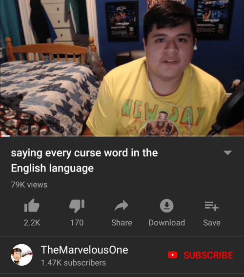 Saying every curse word in the English Language Blank Meme Template