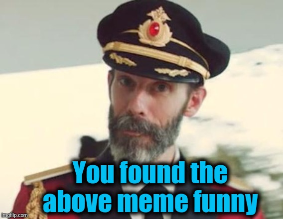 Captain Obvious | You found the above meme funny | image tagged in captain obvious | made w/ Imgflip meme maker