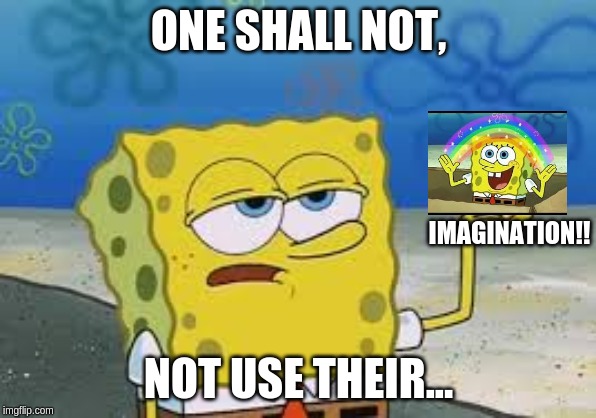 ONE SHALL NOT, IMAGINATION!! NOT USE THEIR... | image tagged in so true memes | made w/ Imgflip meme maker