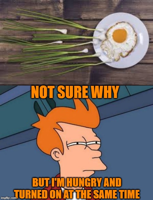 Most important meal of the day | NOT SURE WHY; BUT I'M HUNGRY AND TURNED ON AT THE SAME TIME | image tagged in memes,futurama fry,just a joke | made w/ Imgflip meme maker