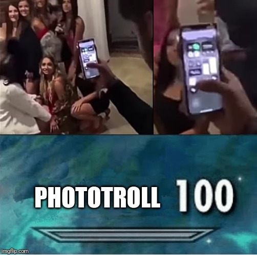 Phone can use light, but not use camera! | PHOTOTROLL | image tagged in skyrim 100 blank,funny,photography,troll,prank,camera | made w/ Imgflip meme maker