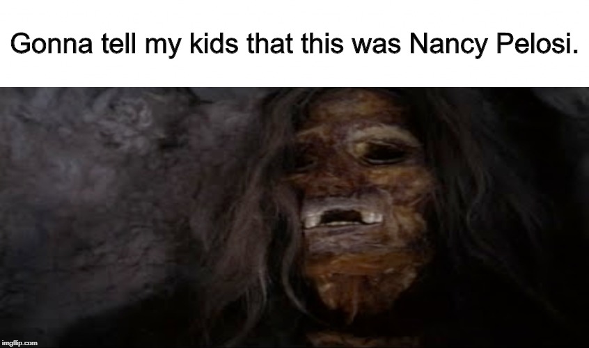 Well, yeah. | Gonna tell my kids that this was Nancy Pelosi. | image tagged in nancy pelosi,texas chainsaw massacre,memes,gonna tell my kids | made w/ Imgflip meme maker