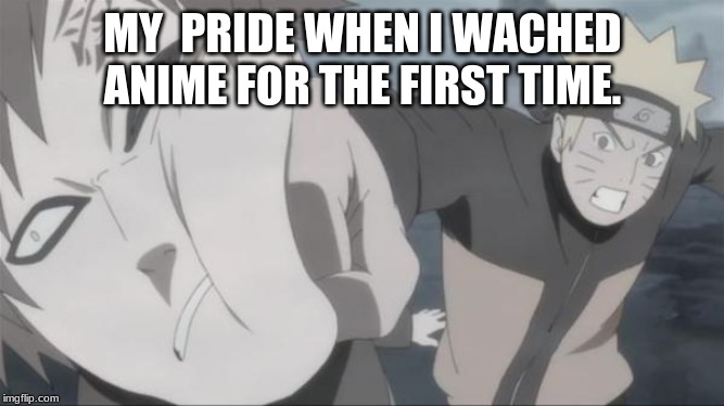 Naruto Punch | MY  PRIDE WHEN I WACHED ANIME FOR THE FIRST TIME. | image tagged in naruto punch | made w/ Imgflip meme maker