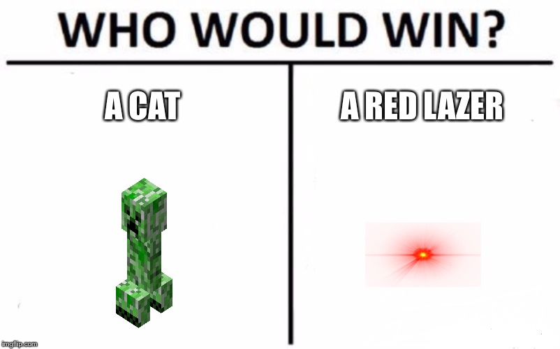 Who Would Win? Meme | A CAT; A RED LAZER | image tagged in memes,who would win | made w/ Imgflip meme maker